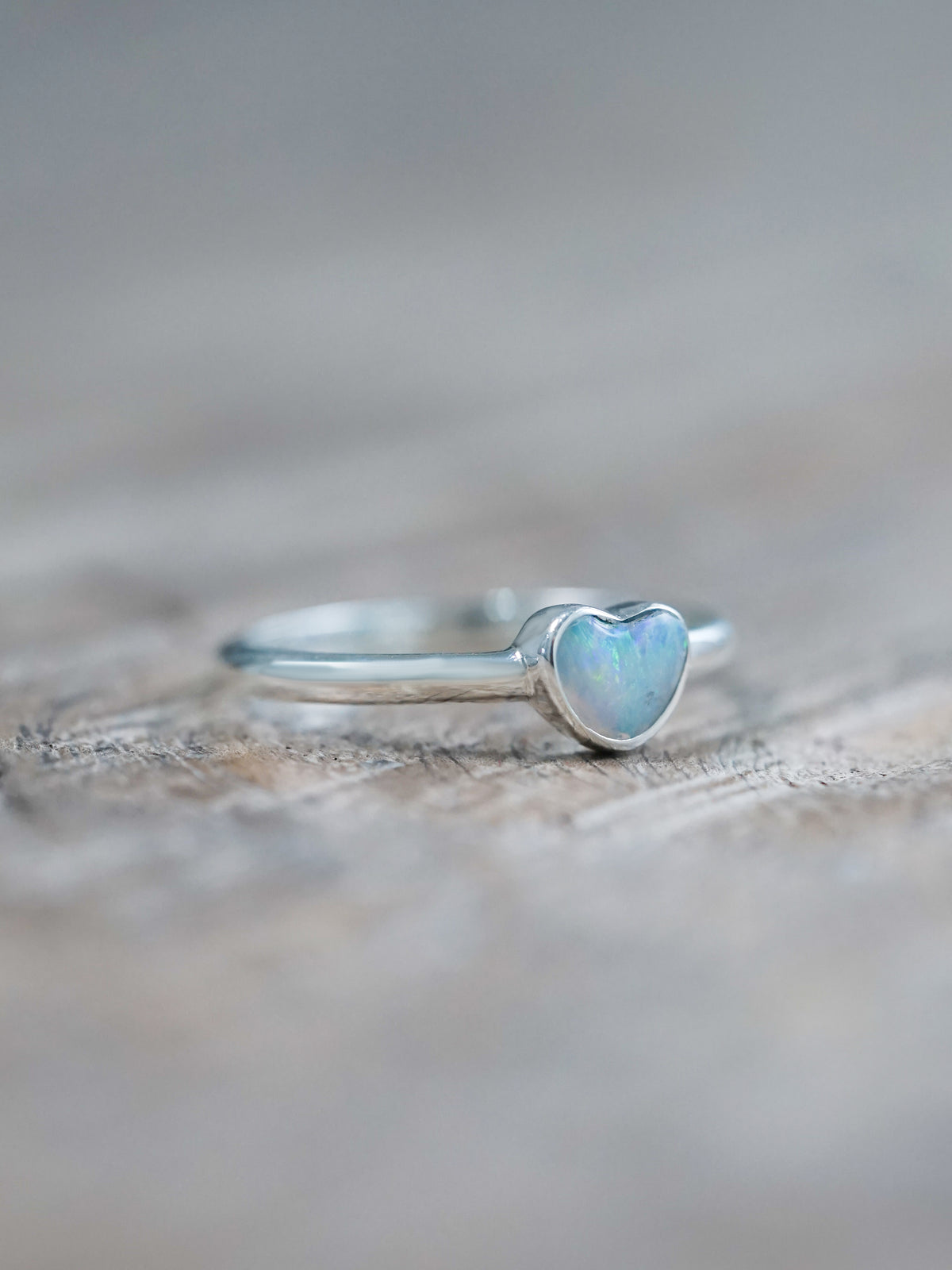Opal Heart Ring - size 4.5