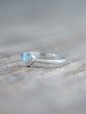 Opal Heart Ring - size 4.5