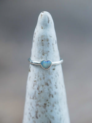 Opal Heart Ring - size 4.5