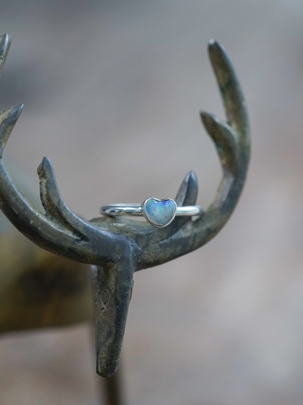 Opal Heart Ring - size 4.5
