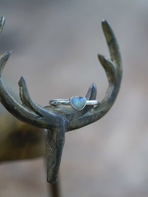 Opal Heart Ring - size 4.5