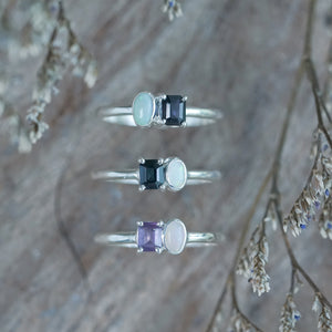 Opal and Spinel Rings