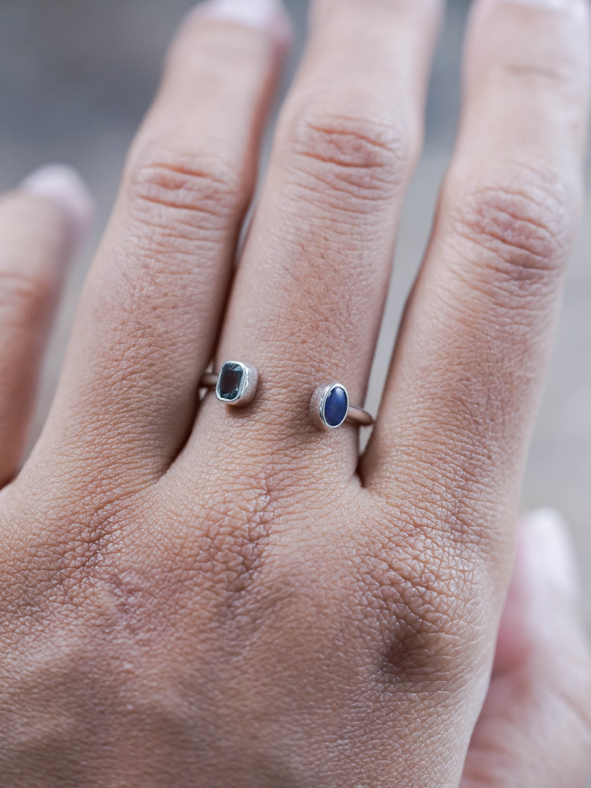 Open Opal and Sapphire Ring