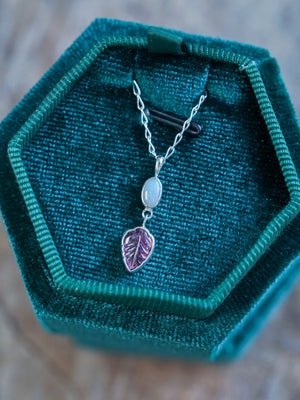 Opal and Tourmaline Leaf Necklace - Gardens of the Sun | Ethical Jewelry