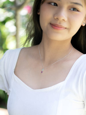 Opal and Tourmaline Leaf Necklace - Gardens of the Sun | Ethical Jewelry