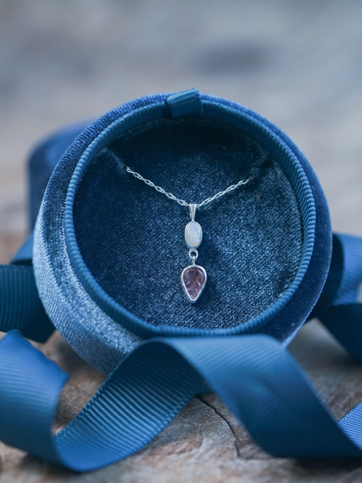 Opal and Tourmaline Leaf Necklace - Gardens of the Sun | Ethical Jewelry