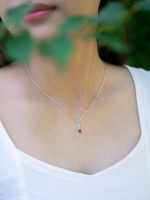 Opal and Tourmaline Leaf Necklace - Gardens of the Sun | Ethical Jewelry