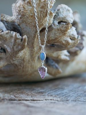 Opal and Tourmaline Leaf Necklace - Gardens of the Sun | Ethical Jewelry