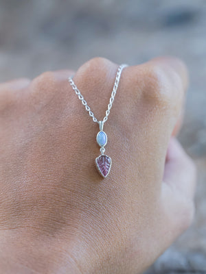 Opal and Tourmaline Leaf Necklace - Gardens of the Sun | Ethical Jewelry