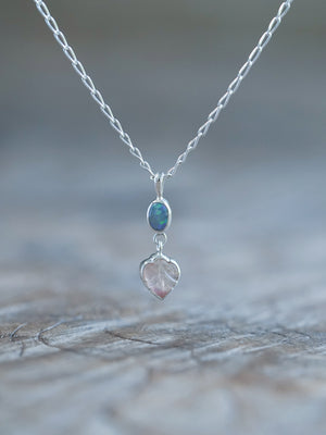 Opal and Tourmaline Leaf Necklace - Gardens of the Sun | Ethical Jewelry