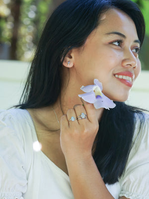 Wishing Bone Amethyst Earrings