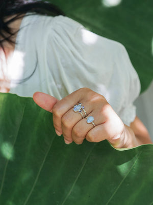 Moonstone and Amethyst Ring