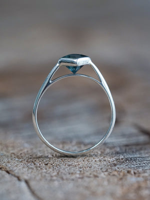 Square Blue Sapphire Ring