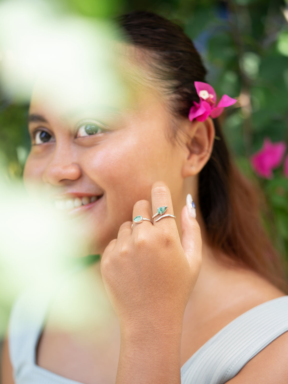 Open Emerald Leaf Ring - Gardens of the Sun | Ethical Jewelry