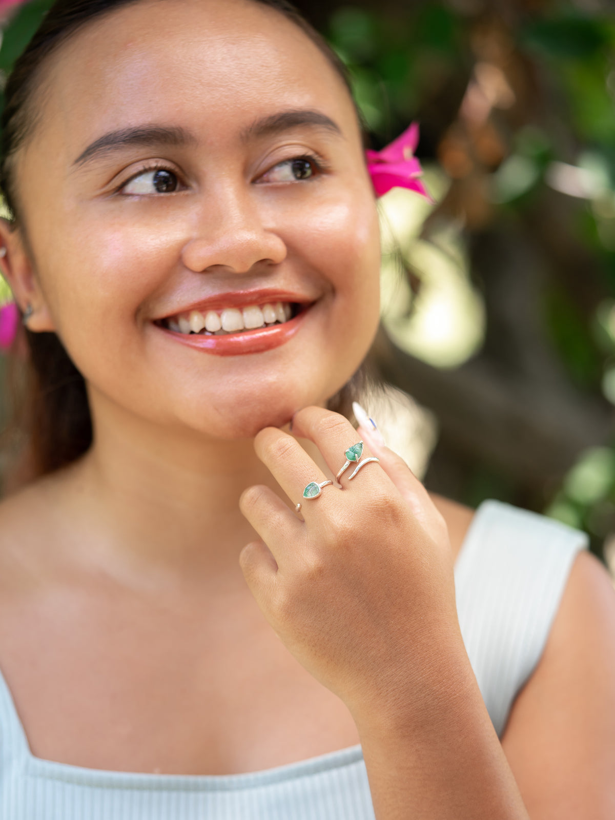 Open Emerald Leaf Ring - Gardens of the Sun | Ethical Jewelry