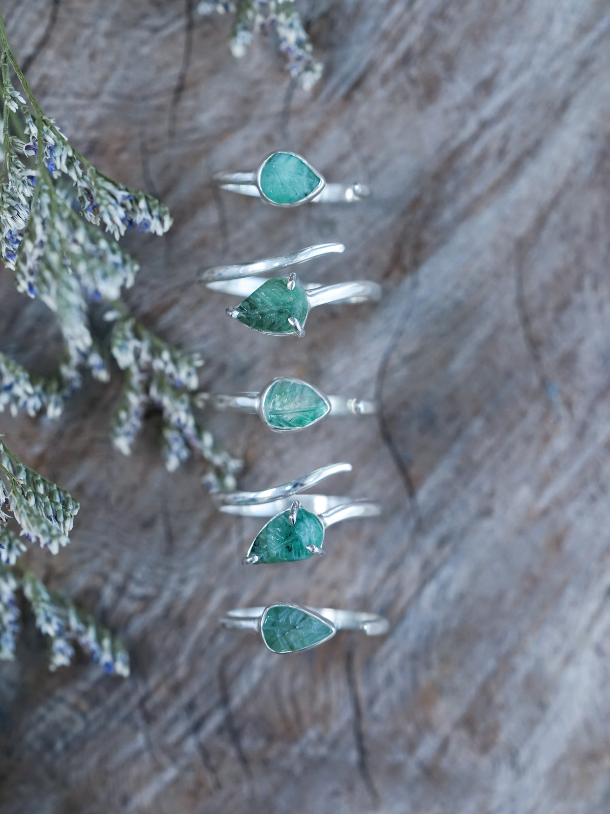 Open Emerald Leaf Ring - Gardens of the Sun | Ethical Jewelry