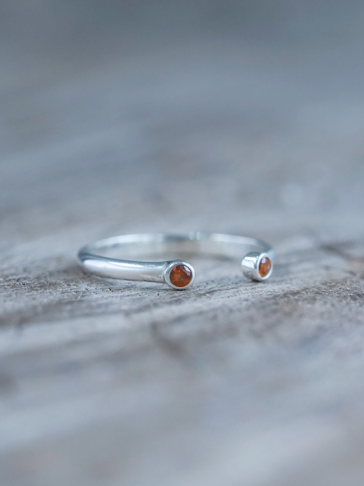 Open Hessonite Garnet Ring