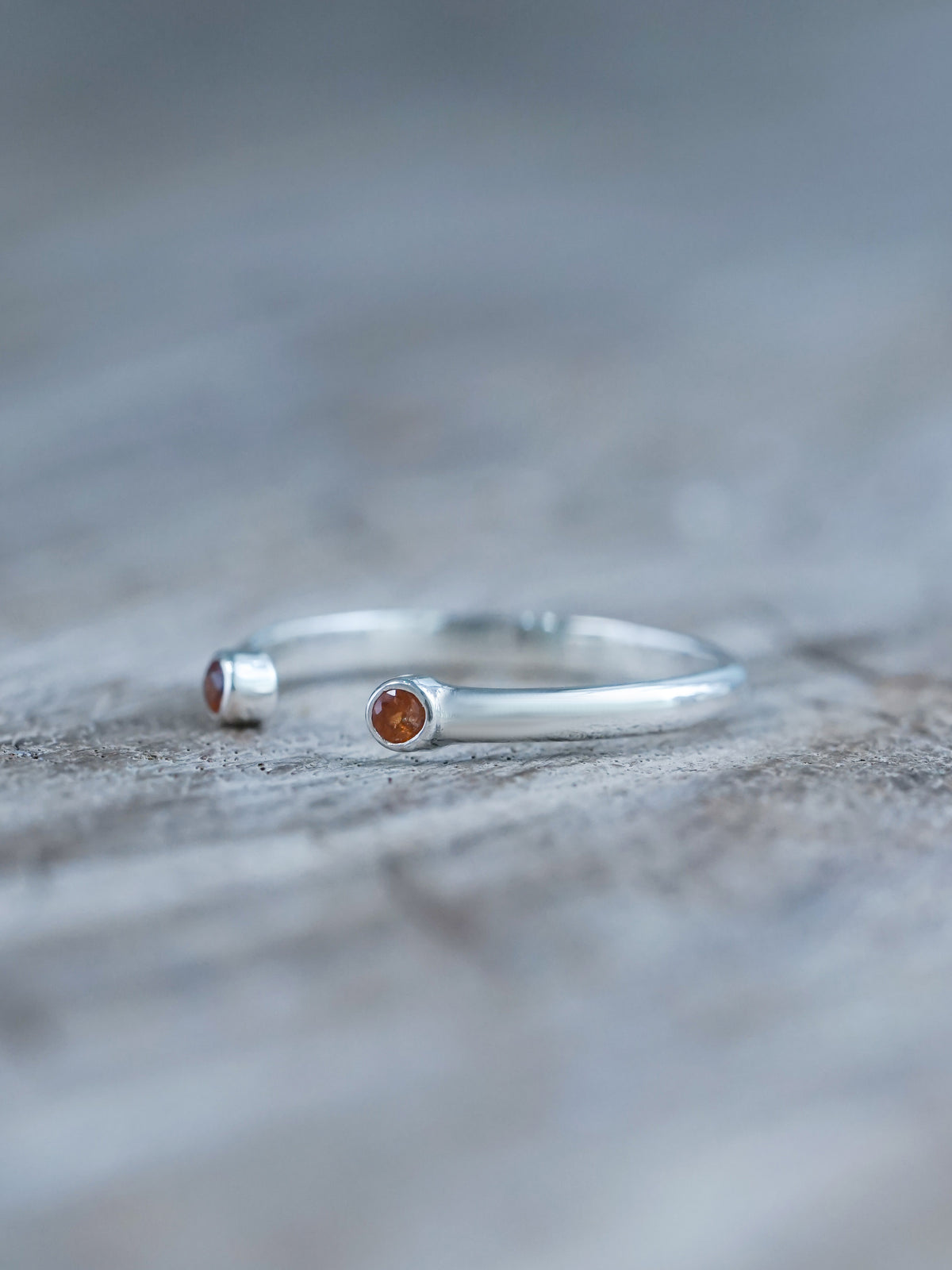 Open Hessonite Garnet Ring