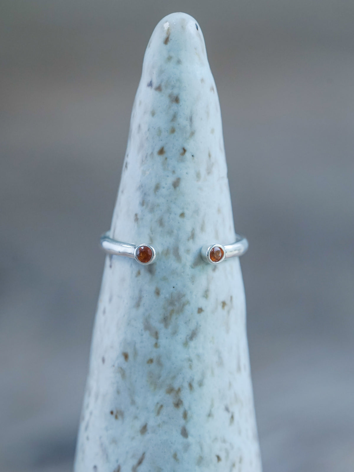 Open Hessonite Garnet Ring