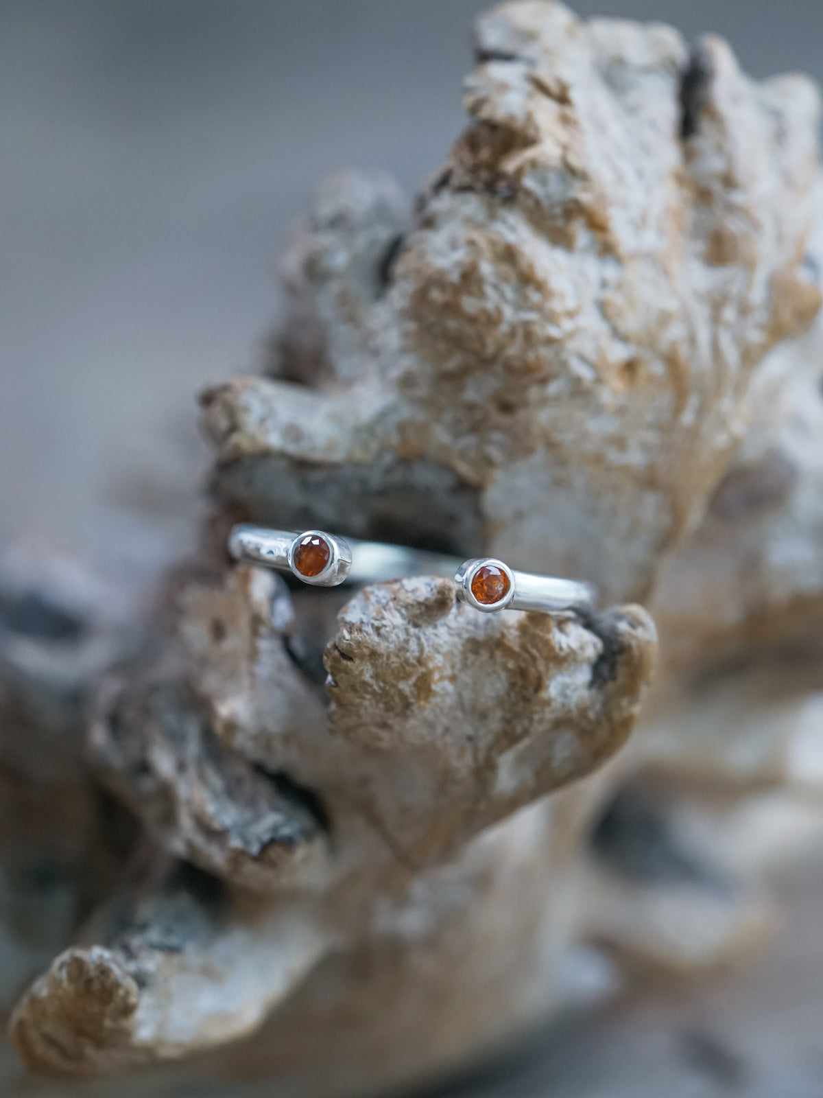 Open Hessonite Garnet Ring