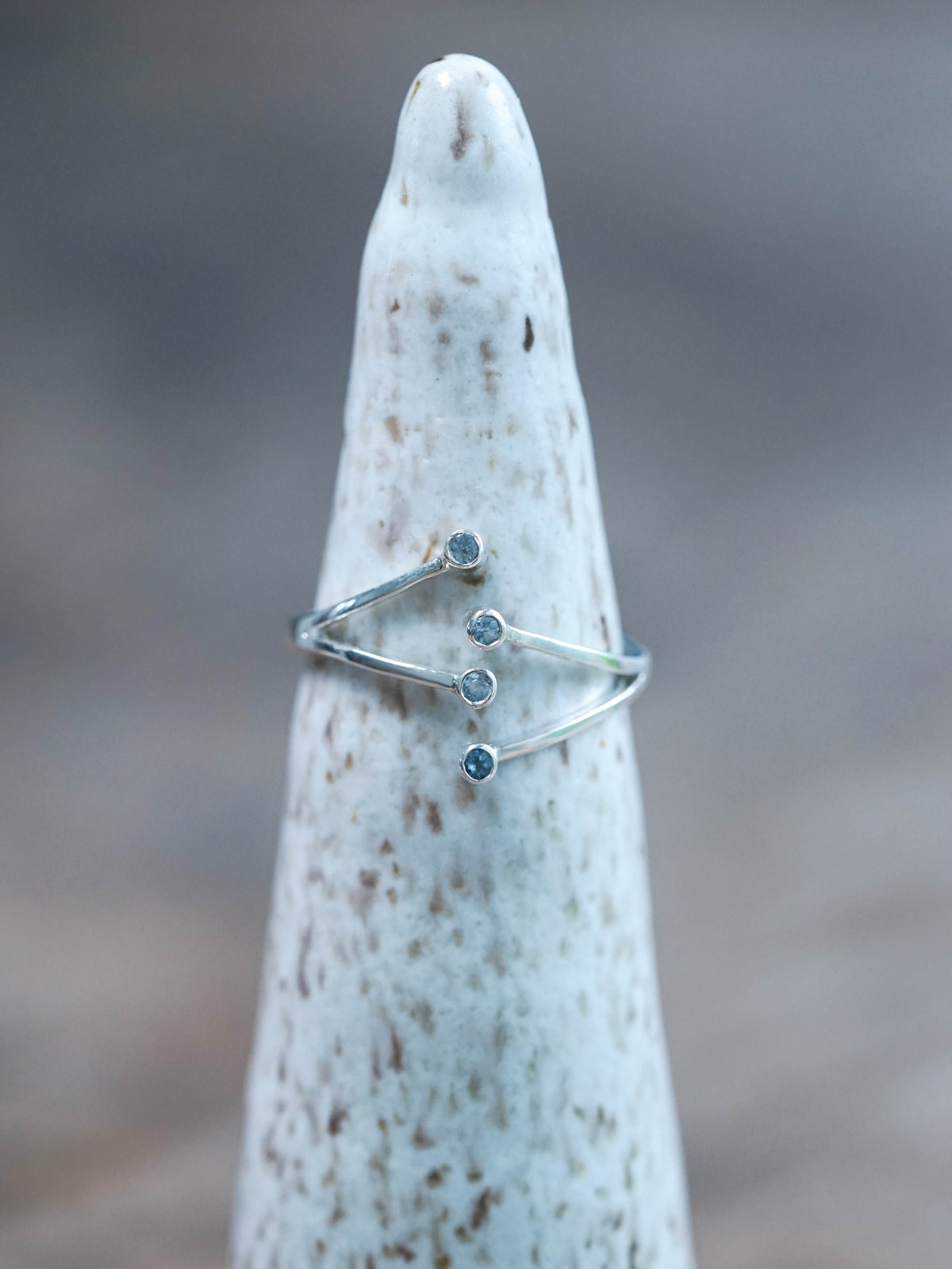 Open Hug Aquamarine Ring