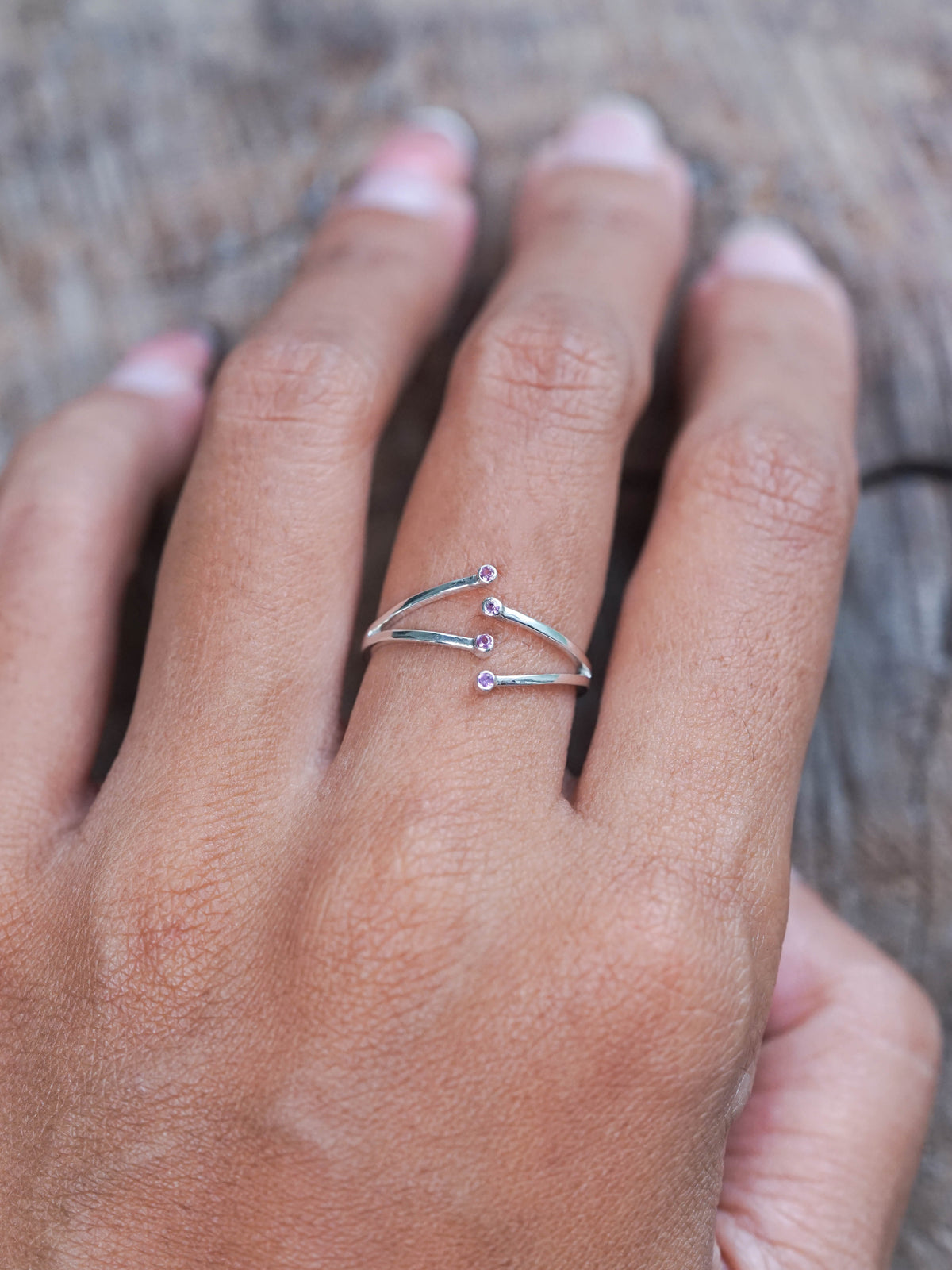 Open Hug Sapphire Ring