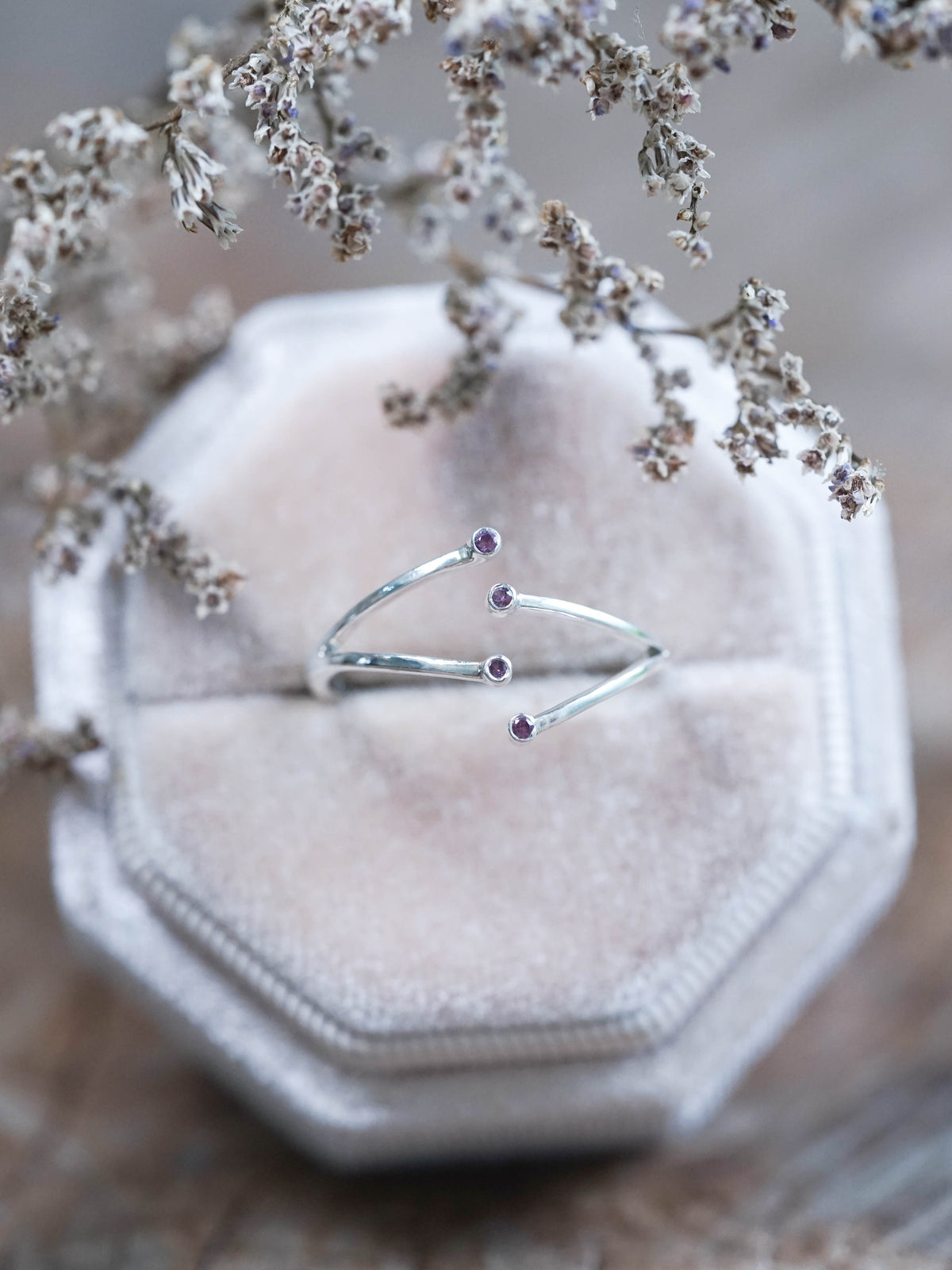 Open Hug Sapphire Ring