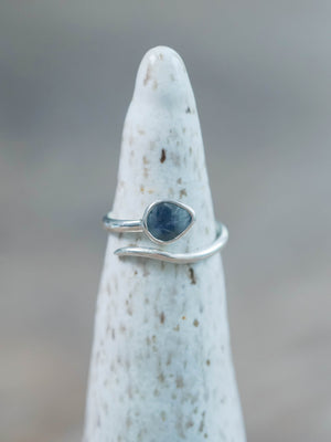 Open Sapphire Leaf Ring