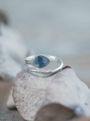 Open Sapphire Leaf Ring