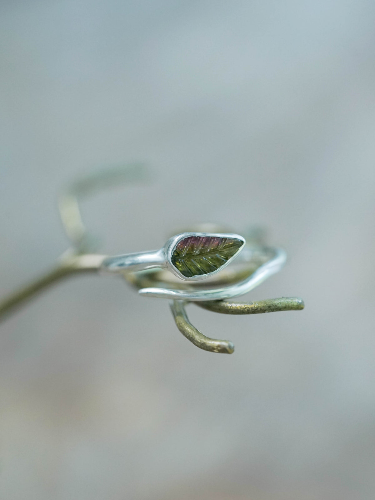 Open Tourmaline Leaf Ring