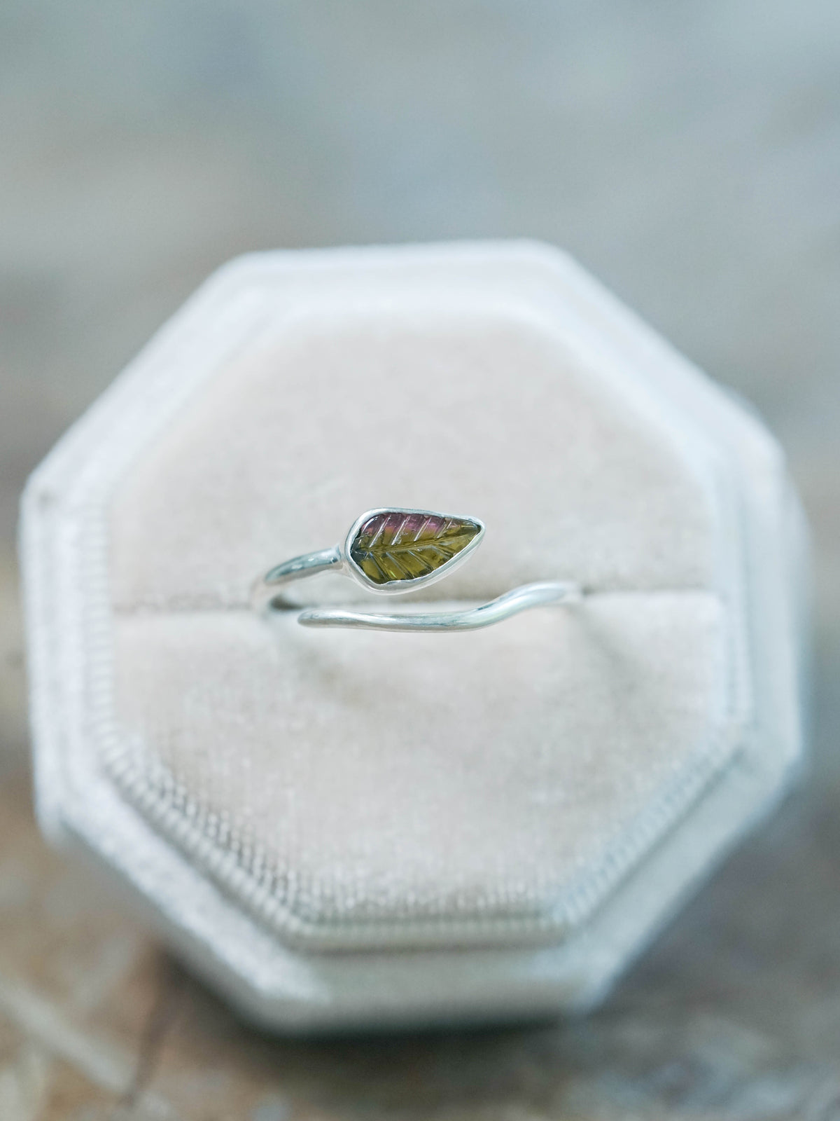 Open Tourmaline Leaf Ring