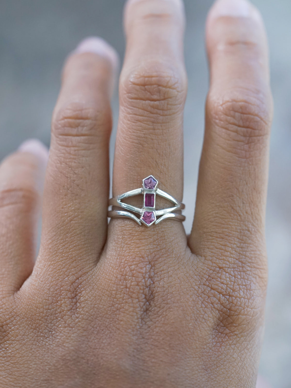 Open Hug Nesting Ring in recycled sterling silver