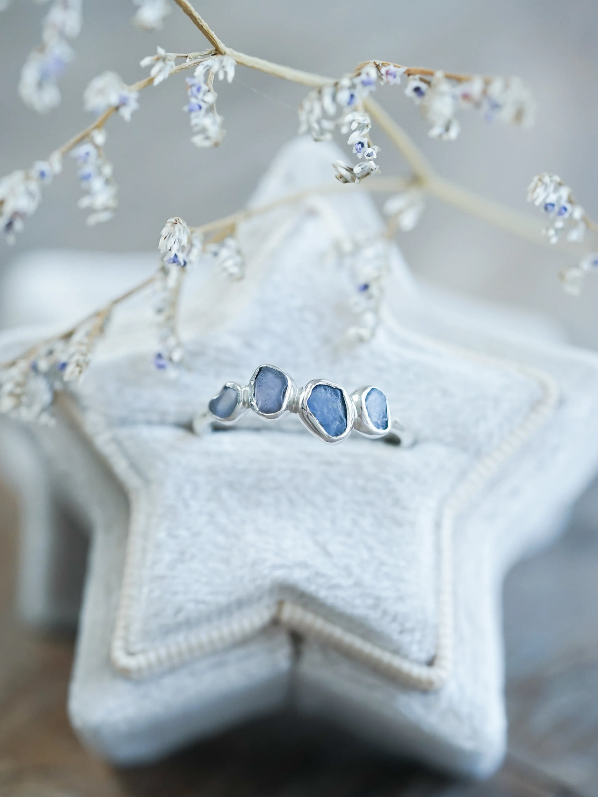 Organic Four Stone Sapphire Ring
