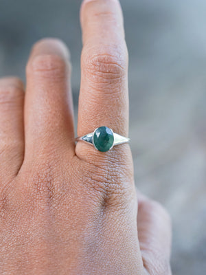 Oval Moss Agate Ring