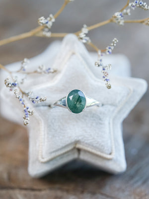 Oval Moss Agate Ring