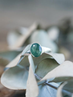 Oval Moss Agate Ring