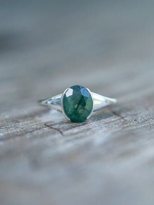 Oval Moss Agate Ring