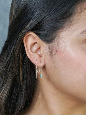 Oval Opal Ear Threaders - Gardens of the Sun | Ethical Jewelry