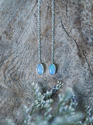 Oval Opal Ear Threaders - Gardens of the Sun | Ethical Jewelry