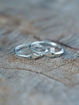 Oval Blue Diamond Signet Ring in Silver