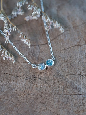 Paraiba Quartz and Apatite Necklace in Sterling Silver