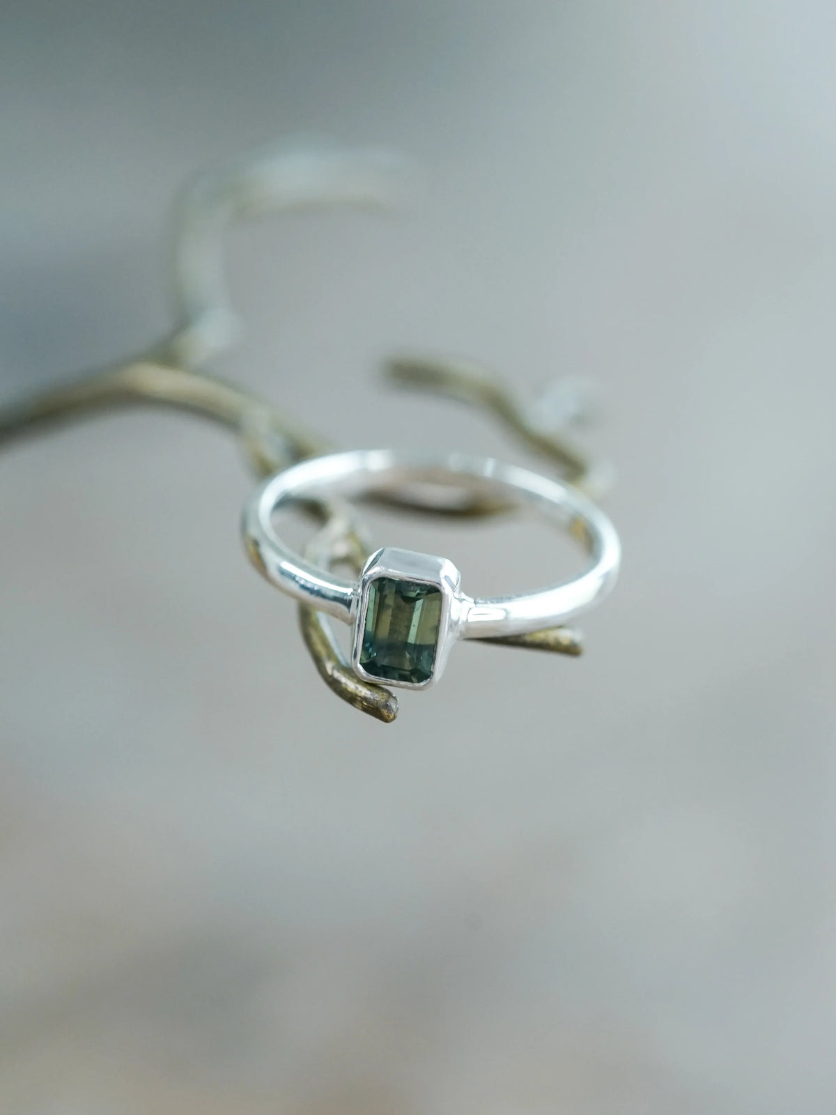 Parti Sapphire Engagement Ring in Silver