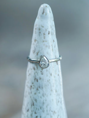 Pear Diamond Ring in White Gold - Gardens of the Sun | Ethical Jewelry