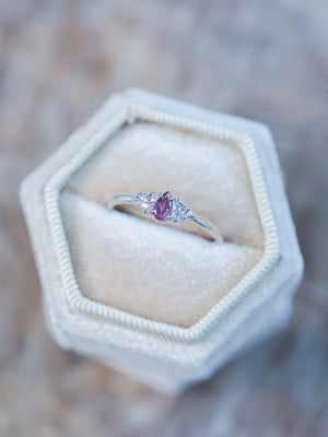 Pear Garnet and Spinel Ring