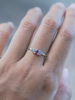 Pear Garnet and Spinel Ring