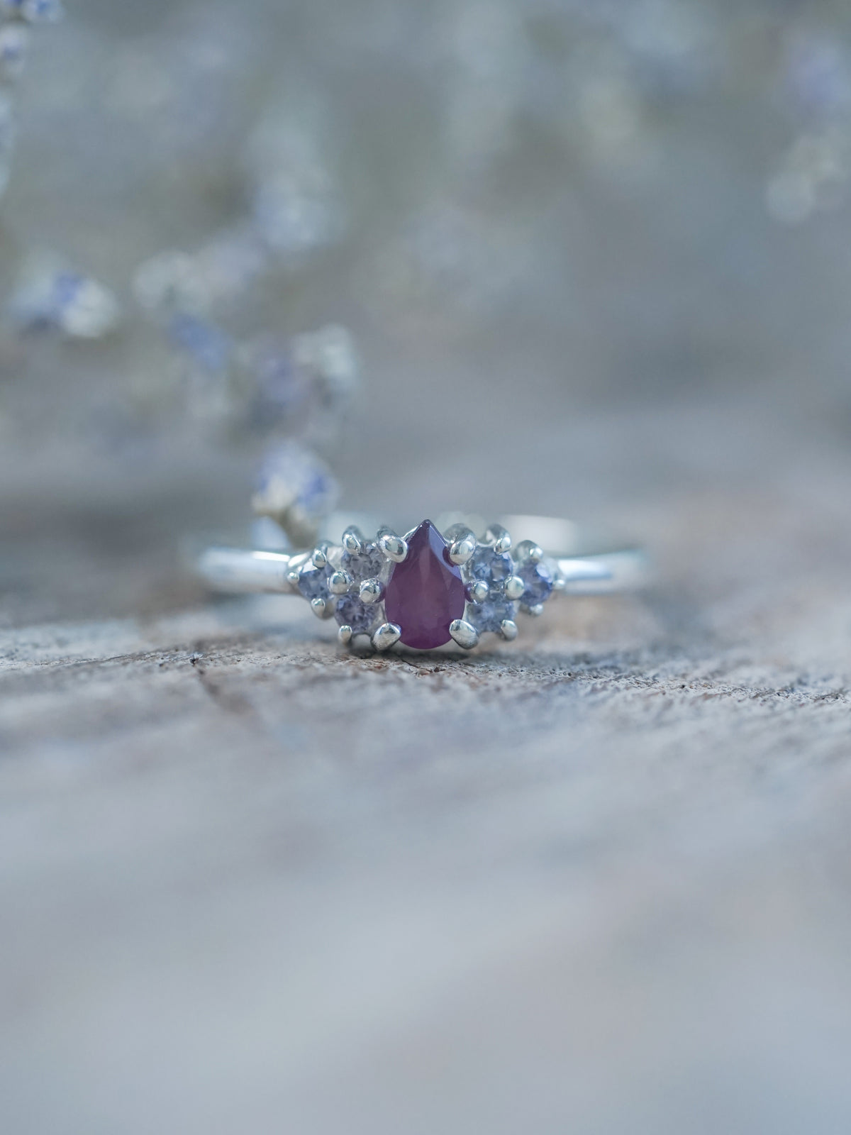 Pear Garnet and Spinel Ring - Gardens of the Sun | Ethical Jewelry