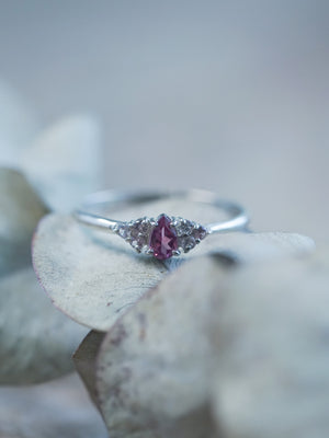 Pear Garnet and Spinel Ring