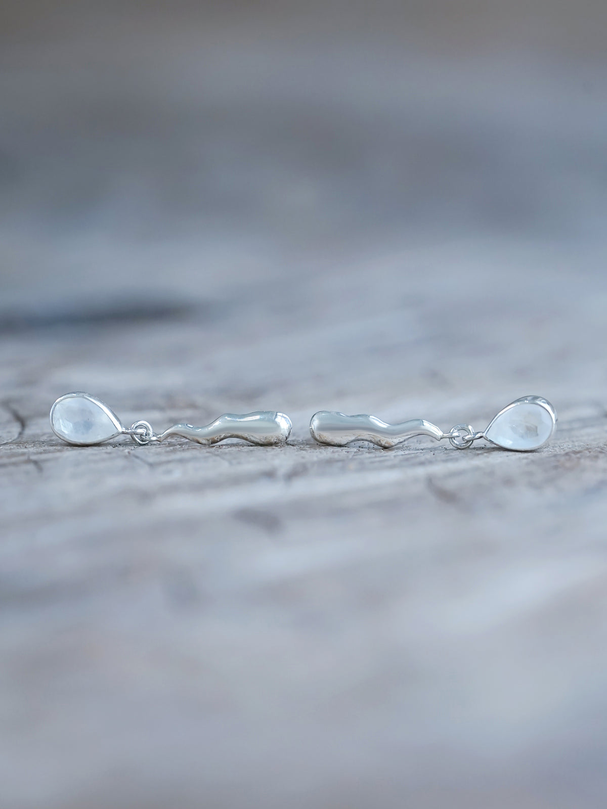 Thunderbolt Moonstone Earrings