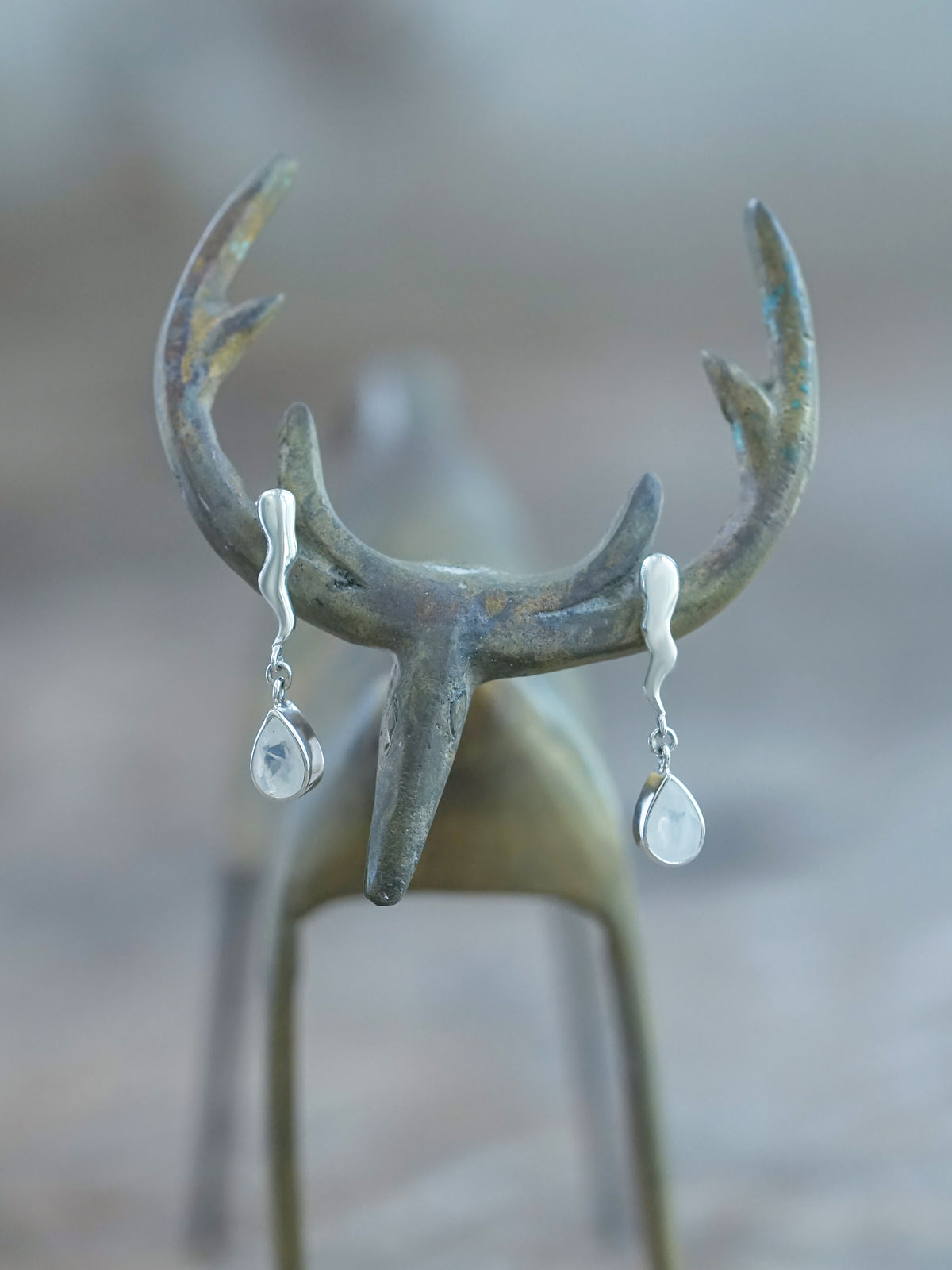 Thunderbolt Moonstone Earrings