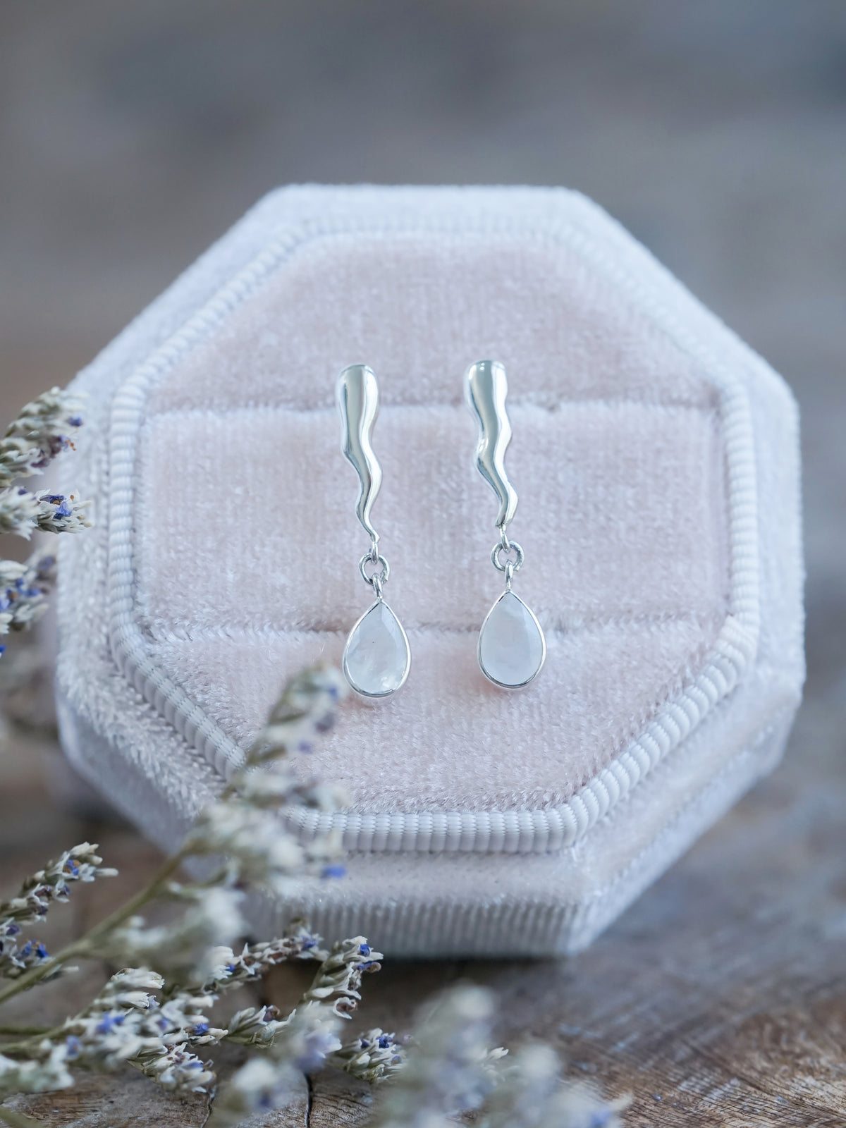 Thunderbolt Moonstone Earrings